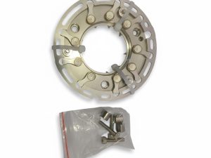 BMW X3 2.0L VNT nozzle ring 750431-4 / 750431-0006, flange side, with bolts and spacers — Hatach Turbo, Ultimate Autoparts SA