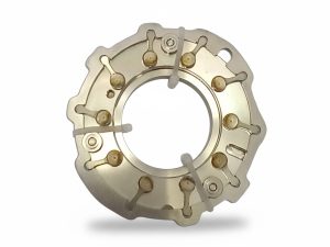 VW T5 Transporter 2.0 TDI VNT nozzle ring 792290 / 03L253016M, lever side with retaining ties — Hatach Turbo, Ultimate Autoparts SA